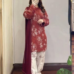 Cotton Skin Print 3-Piece Dress Set